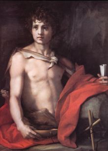 ANDREA DEL SARTO, St. John the Baptist (1523) Oil on wood, Galleria Palatina, Palazzo Pitti, FLORENCE