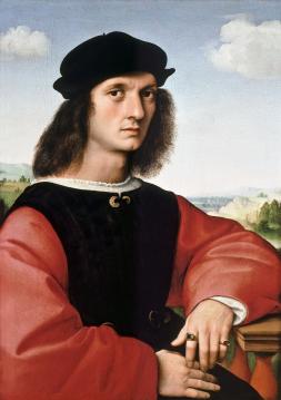 RAPHAEL, Portrait of Agnolo Doni (1506) Oil on wood, Galleria Palatina, Palazzo Pitti, FLORENCE