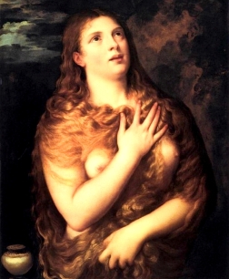 TITIAN, Penitent Mary Magdalene (1533) Oil on wood, Galleria Palatina, Palazzo Pitti, FLORENCE
